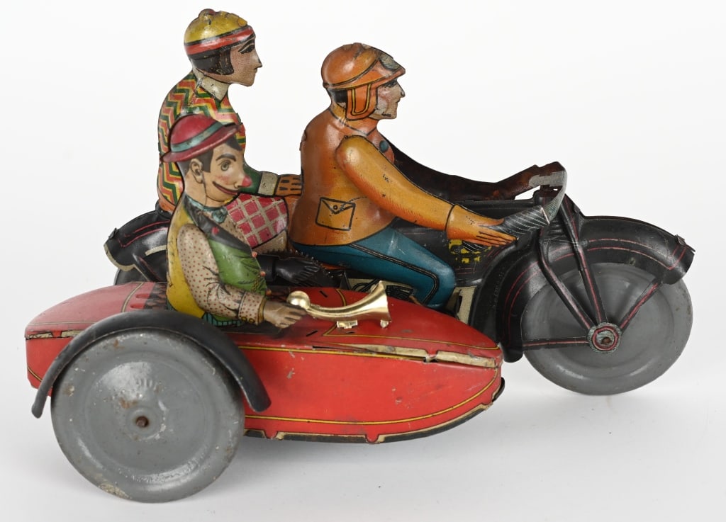 RSA TIN WINDUP MOTORCYCLE w/ SIDECAR (1 of 5)