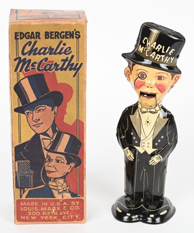 MARX TIN WINDUP CHARLIE McCARTHY WALKER w/ BOX (1 of 8)