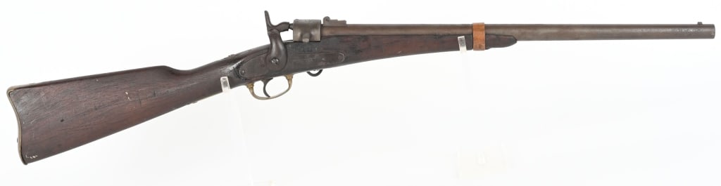 JOSLYN MODEL 1862 SRC: SERIAL 2152. BARREL 22". CALIBER 52RF. Block stamped B.F.JOSLYN'S PATENT OCTOBER 8 1861/JUNE 24 1862. In untouched as found condition, with brass barrel band, trigger guard & butt plate, iron mounting