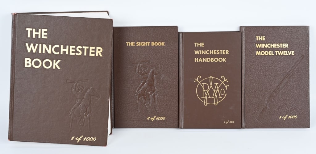 LOT (4) HARDBOUND WINCHESTER BOOKS BY MADIS: A . THE WINCHESTER HANDBOOK 1 OF 1000-1981 B. THE SIGHT BOOK 1 OF 1000 IST ED 2005 C. THE WINCHESTER MODEL TWELVE 1 OF 1000 1ST ED. 1982 D. THE WINCHESTER BOOK 1 OF 1000 8TH ED. SIGNED. All are near m