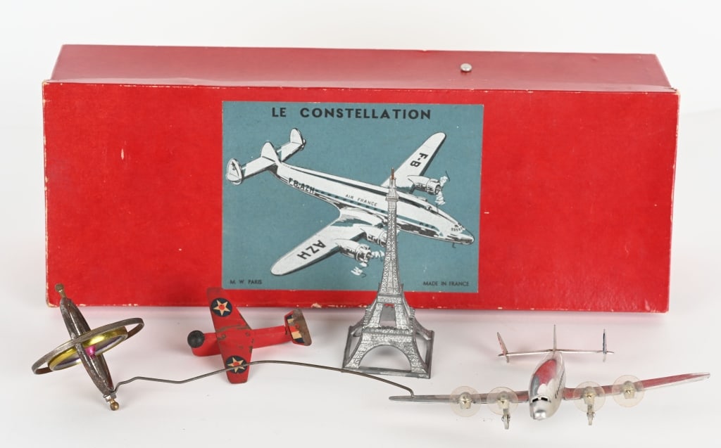 FRENCH LE CONSTELLATION GYRO AIRPLANE w/ BOX (1 of 4)
