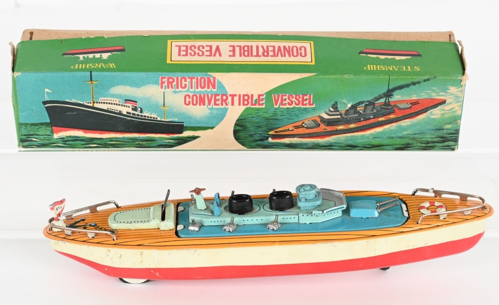 JAAPN TIN FRICTION CONVERTIBLE VESSEL w/ BOX (1 of 6)