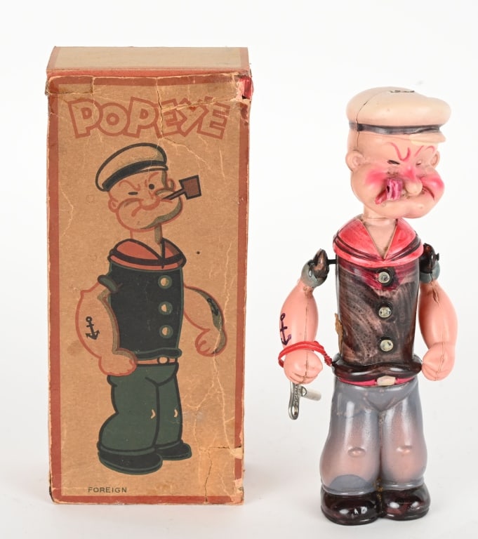JAPAN WINDUP CELLULOID POPEYE w/ BOX (1 of 5)