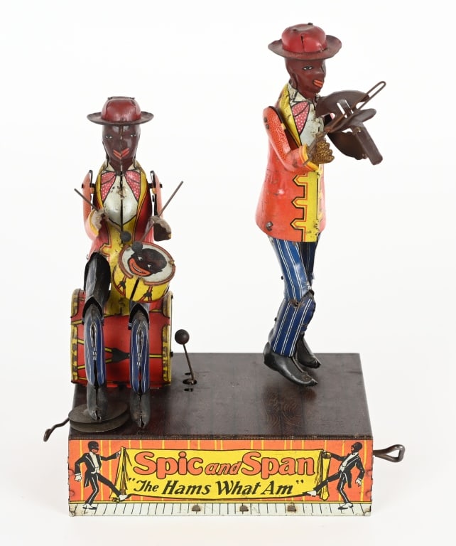 MARX TIN WINDUP SPIC AND SPAN: Nice original Spic and Span. All original and complete. Toy has nice colors and graphics. Windup works. A very desirable toy. 10" Excellent