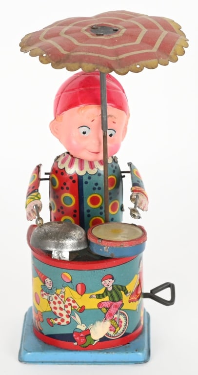 JAPAN TIN & CELLULOID WINDUP DRUMMER (1 of 4)