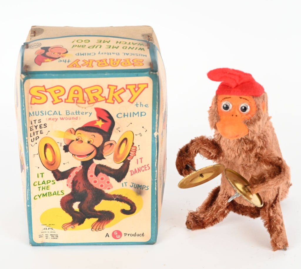 JAPAN WINDUP SPARKY MONKEY w/ BOX (1 of 5)