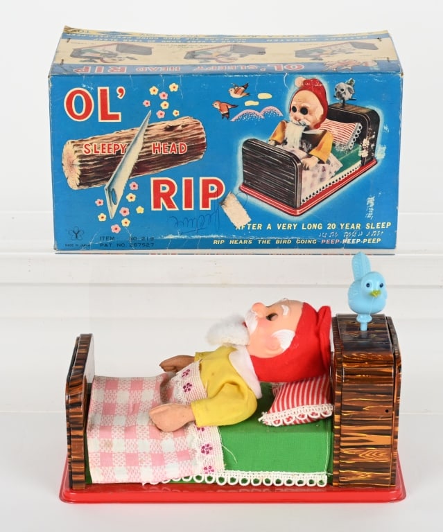 JAPAN BATTERY OP SLEEPY HEAD OL RIP w/ BOX (1 of 9)