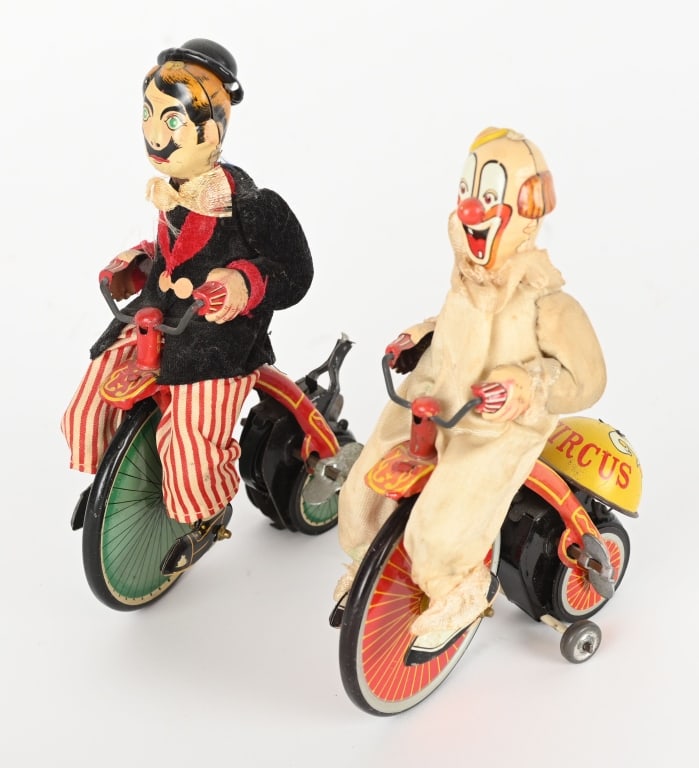 2- JAPAN TPS TIN WINDUP HIGH WHEEL BICYCLES (1 of 7)