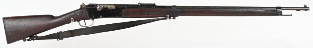 WW1 ERA FRENCH TULLE MODEL MLE 1886 M93 LEBEL: SERIAL NUMBER: AD45738. BARREL: 32". CALIBER: 8MM LEBEL. MANUFACTURED: 1900S. Rebarreld pre WW2, with the barrel being marked "MA T 1936". "AEG" inspector proofs on the chamber. No import marks found.