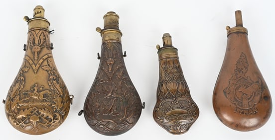 4- BRASS & COPPER POWDER FLASKS