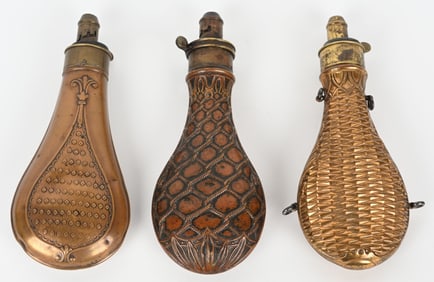 3- BRASS & COPPER POWDER FLASKS