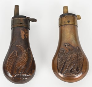 2- EAGLE PISTOL POWDER FLASKS