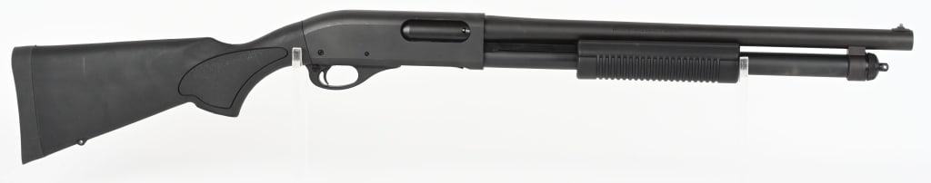 REMINGTON MODEL 870 TACTICAL 12 GAUGE: SERIAL NUMBER: CC61755G. BARREL: 18-1/2". CALIBER: 12 GAUGE. MANUFACTURED: 2010S. Standard markings and features. Bead front sight. Matte finish and black polymer furniture. Thick rubber butt pad. 3" 