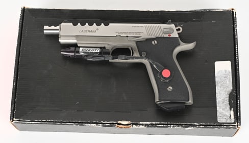LASERAIM ARMS SEMI AUTO PISTOL WITH FACTORY BOX
