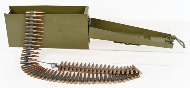 250 ROUND LOADED BELT OF 8MM MAUSER WITH CAN