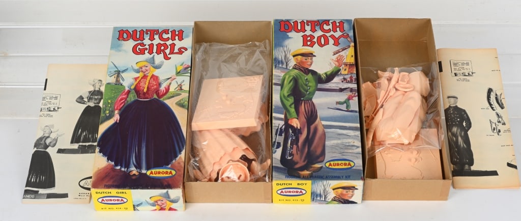 AURORA DUTCH BOY & GIRL MODEL KITS: Aurora Dutch Boy and Girl Model Kits. Both never assembled in Boxes. Excellent