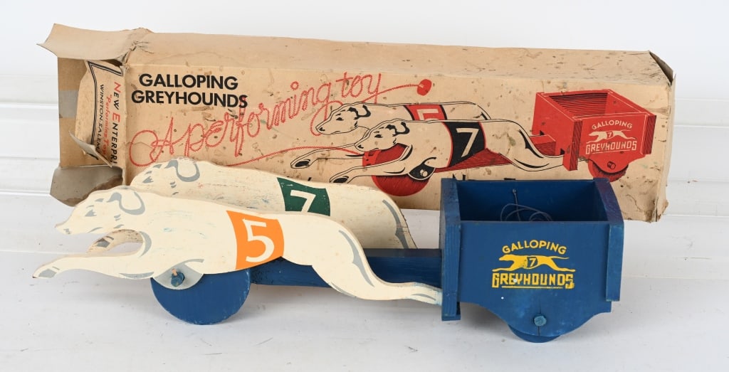 NEW ENTERPRISE GALLOPING GREYHOUNDS w/ BOX: New Haven Galloping Greyhounds. Great condition. 20" Excellent