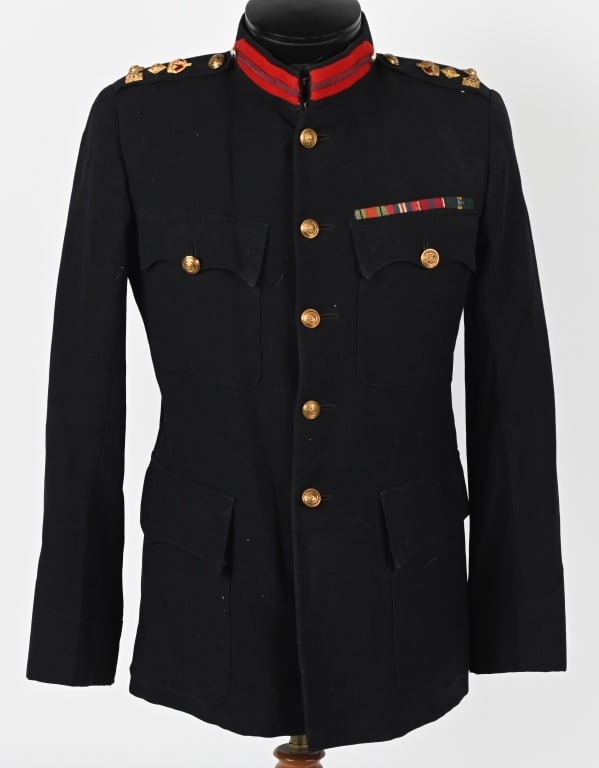 WWII NAMED BRITISH BRIGADIER GENERALS UNIFORM WW2: WWII Named British Brigadier General's Service Jacket that is named to General Mather of the 5th Battalion Royal Northumberland Fusiliers. The tunic was tailored by George Downie & Sons. of 62 & 64 Gr