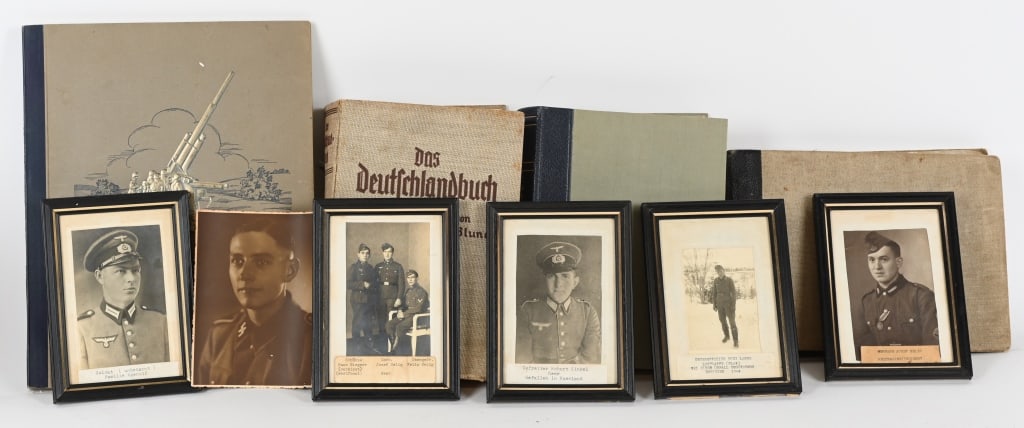 WWII NAZI GERMAN PHOTO ALBUM BOOKS CIGARETTE BOOK: Lot of Nazi German books to include 1) BIG ORIGINAL 1935 PHOTO BOOK ON GERMANY WITH 388 PICTURES. The 7 x 9-1/2 inch, 538-page hardcover book by Hans Friedrich Blunck was published in 1