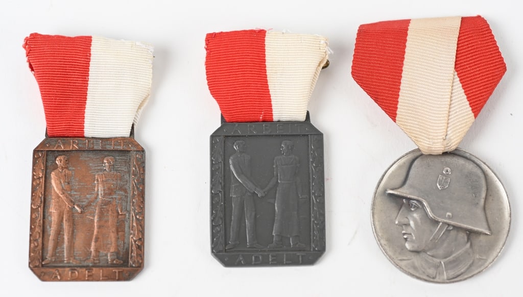 WWII NAZI GERMAN MEDAL LOT INDUSTRIAL PROFICIENCY: Lot of three Nazi German Labor medals to include 1) Ostthüringische Industrie und handelskammer in Gera medal in Bronze. This Industrial award was issued for War production. 2) Ost