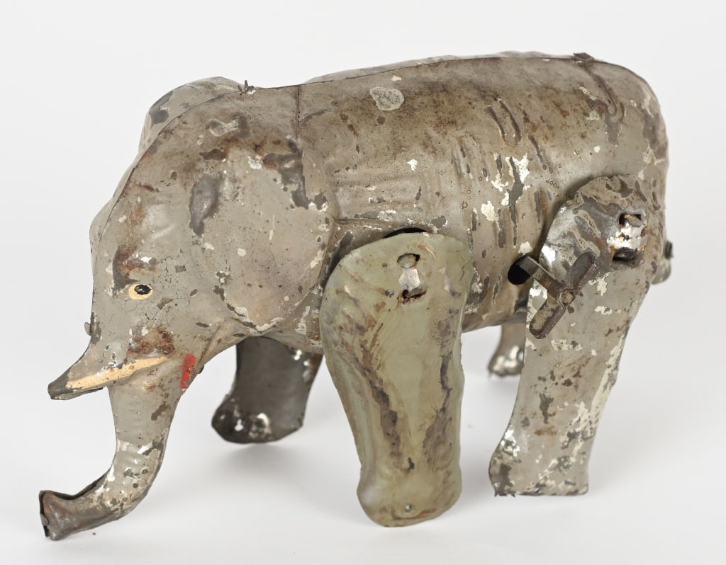 GERMAN TIN HAND PAINTED WALKING ELEPHANT (1 of 4)
