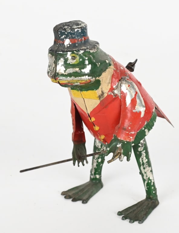 GERMAN TIN HAND PAINTED GENTLEMAN FROG (1 of 4)