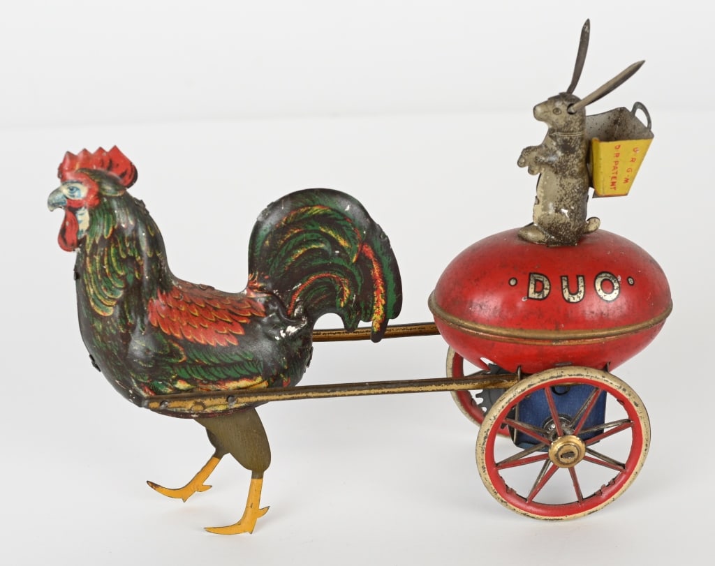 LEHMANN WINDUP DUO RABBIT & ROOSTER CART (1 of 4)
