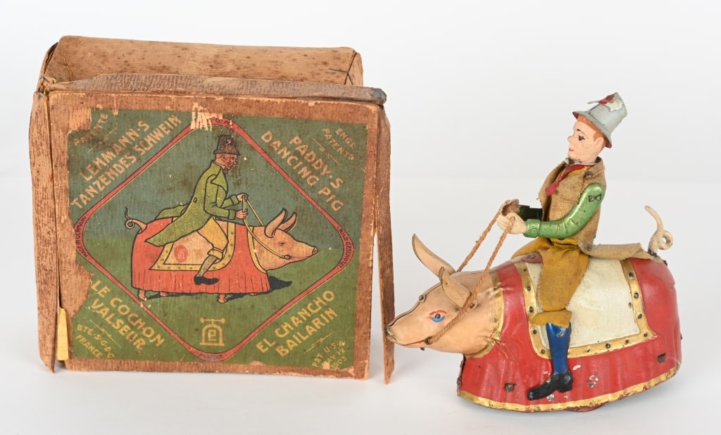 LEHMANN TIN WINDUP PADDY & THE PIG w/ BOX (1 of 7)