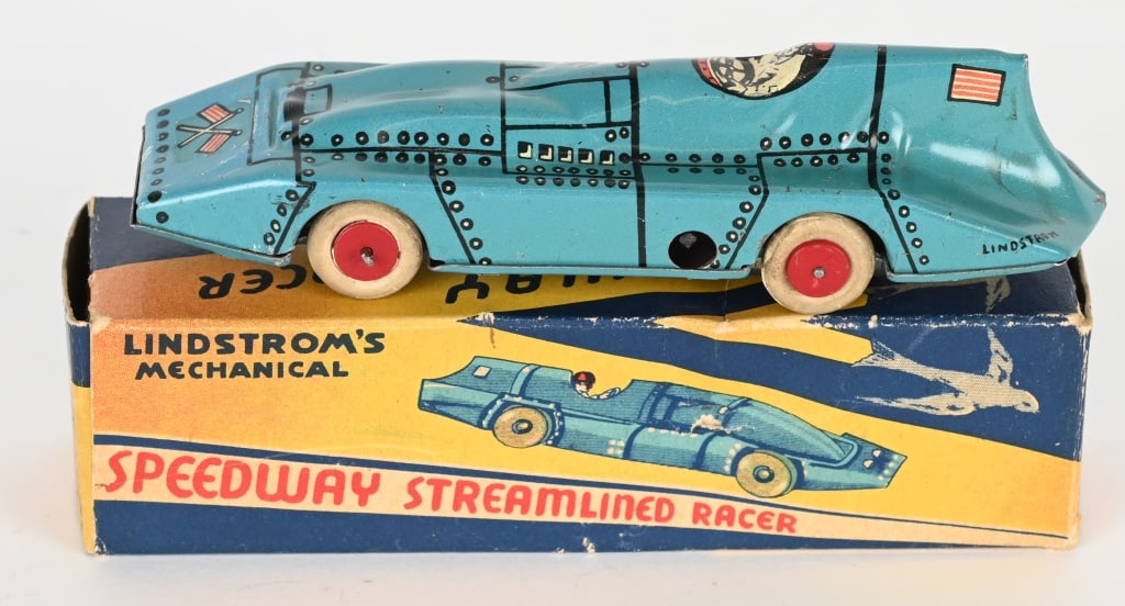 LINDSTROM TIN WINDUP SPEEDWAY STREAMLINE RACER (1 of 8)