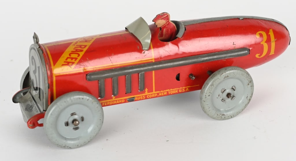 STRAUSS TIN WINDUP RED FLASH RACER (1 of 5)