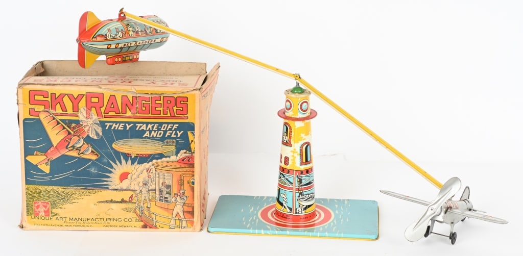 UNIQUE ART TIN WINDUP SKY RANGERS w/ BOX (1 of 5)