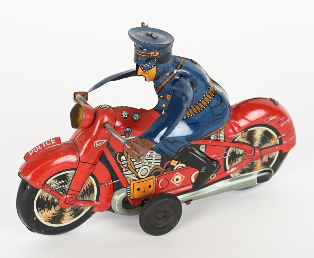 LINEMAR TIN FRICTION POLICE MOTORCYCLE (1 of 6)