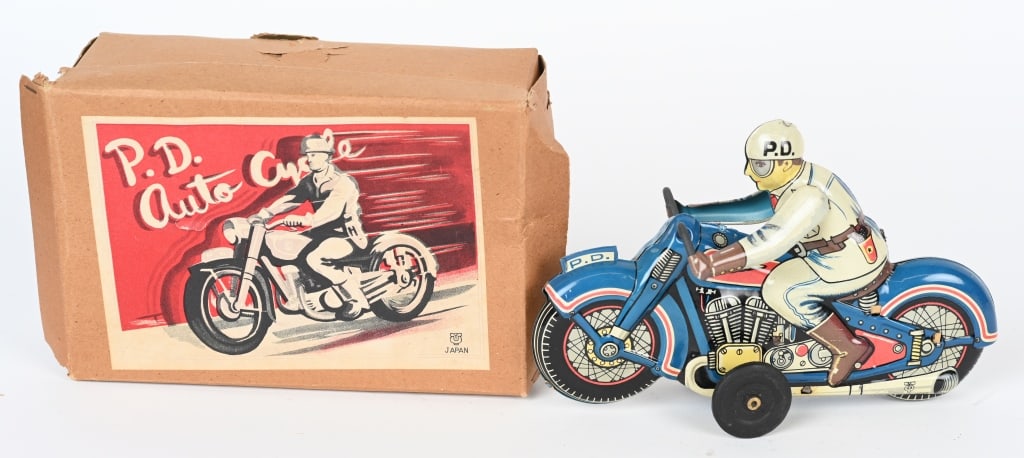 JAPAN TIN FRCITION PD AUTO MOTORCYCLE w/ BOX (1 of 6)