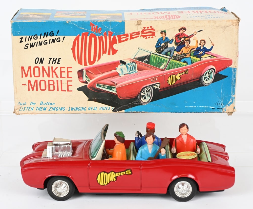 JAPAN TIN FRICTION MONKEE MOBILE w/ BOX (1 of 8)