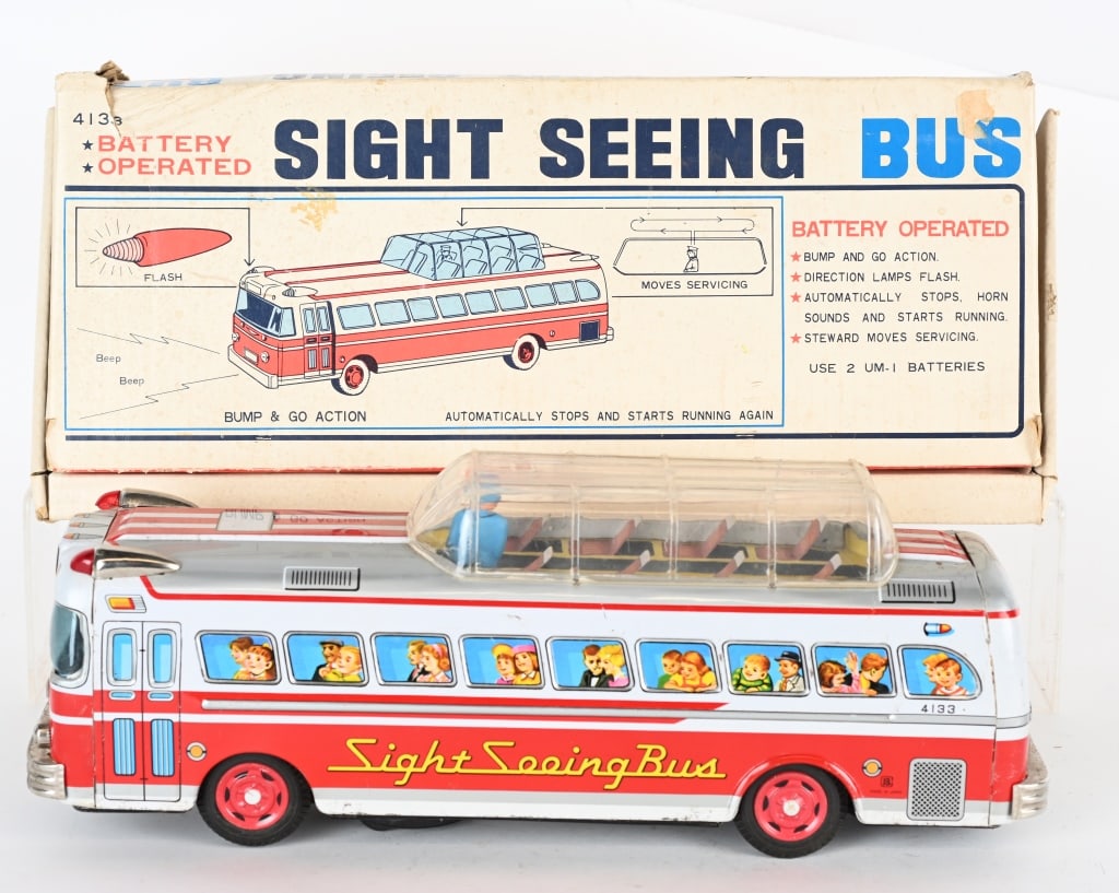 JAPAN BATTERY OP SIGHT SEEING BUS w/ BOX (1 of 8)
