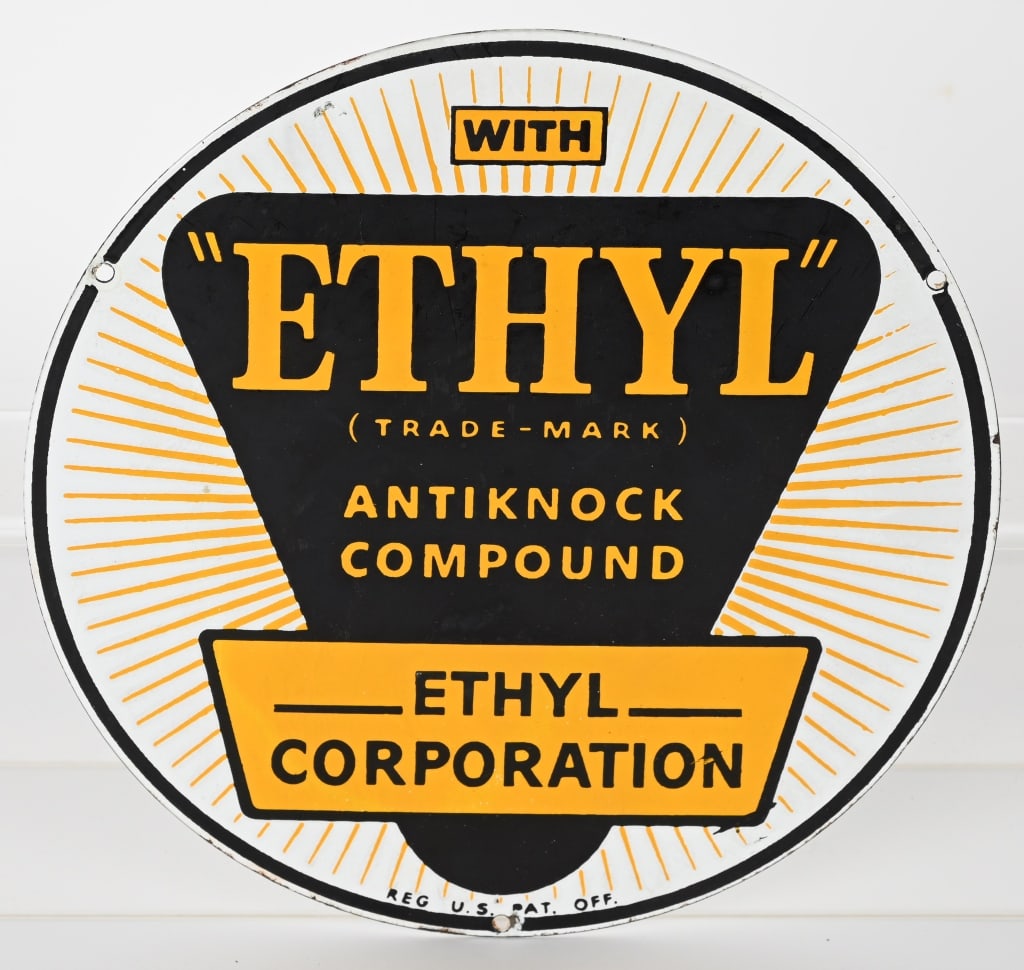 WITH "ETHYL" PORCELAIN GAS PUMP PLATE (1 of 2)