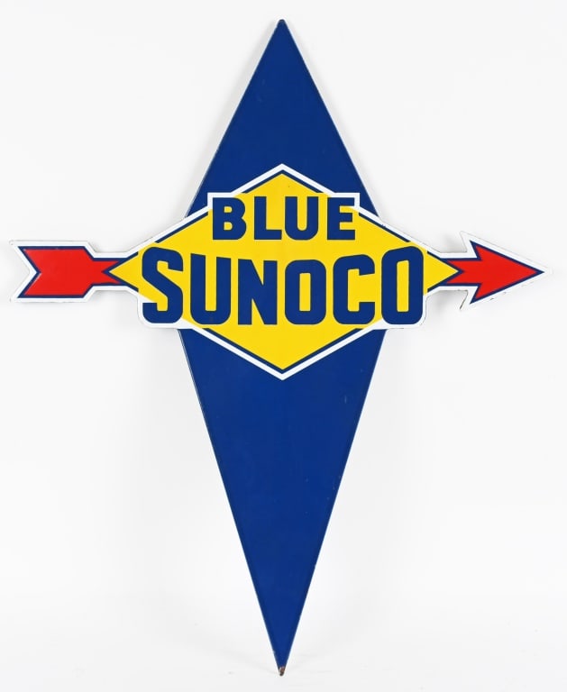 BLUE SUNOCO PORCELAIN GAS PUMP PLATE (1 of 3)