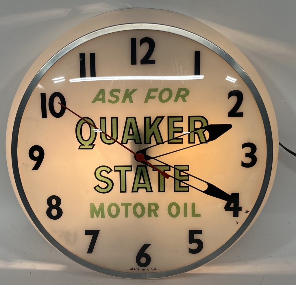 QUAKER STATE DUALITE LIGHTUP CLOCK (1 of 2)