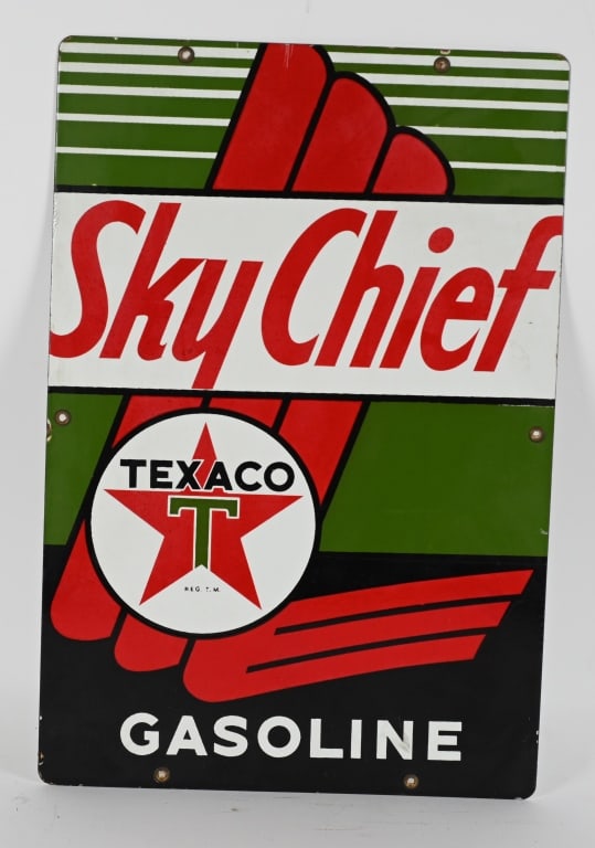 TEXACO SKY CHIEF PORCELIAN GAS PUMP PLATE SIGN (1 of 4)