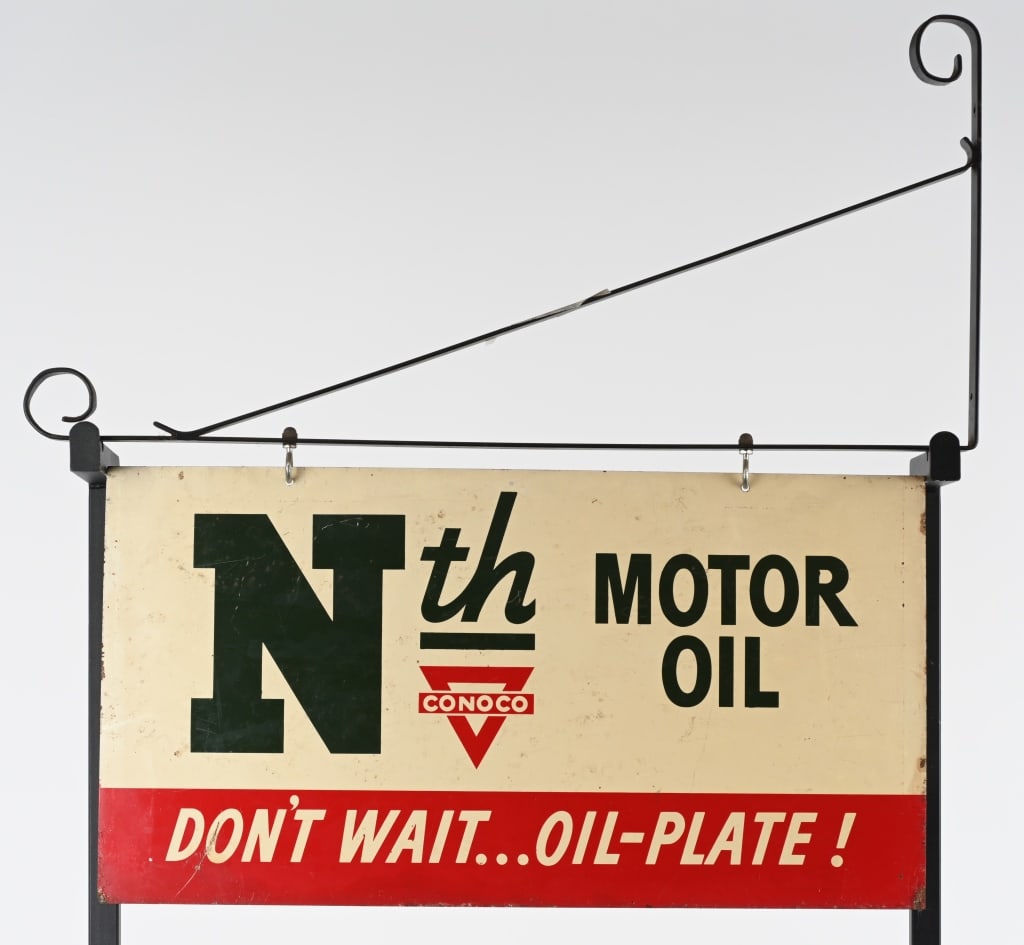 DST CONOCO Nth MOTOR OIL SIGN w/ HANGER (1 of 3)