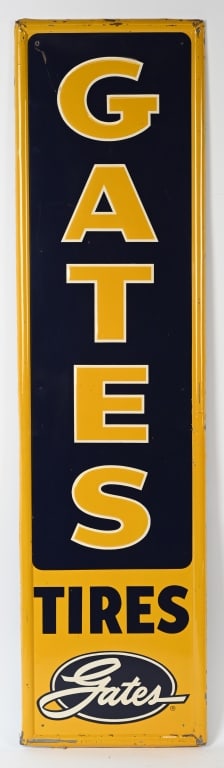 GATES TIRES EMBOSSED TIN SIGN (1 of 5)