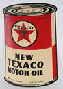 TEXACO BLACK T NEW MOTOR OIL SST TIN CAN SIGN