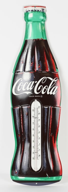 29" COCA COLA BOTTLE TIN THERMOMETER (1 of 4)
