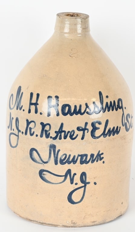 M H HAUSSLING NEWARK NJ 2 GALLON STONEWARE JUG (1 of 6)