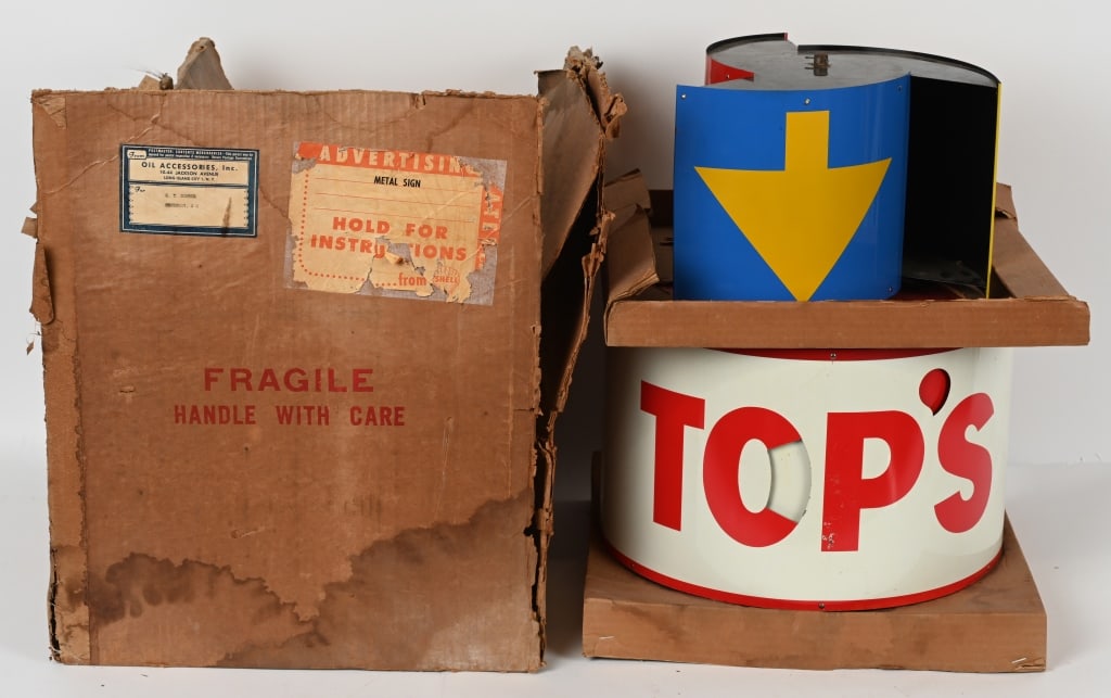 SHELL TCP'S TIN GAS PUMP ATTENTION GETTER w/ BOX (1 of 4)