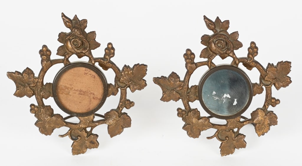 2- ANTIQUE CAST IRON FLORAL FRAMES (1 of 2)
