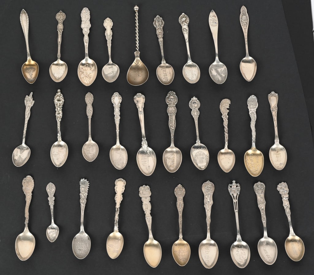 STERLING SILVER SOUVENIR SPOONS, 556 GRAMS (1 of 7)