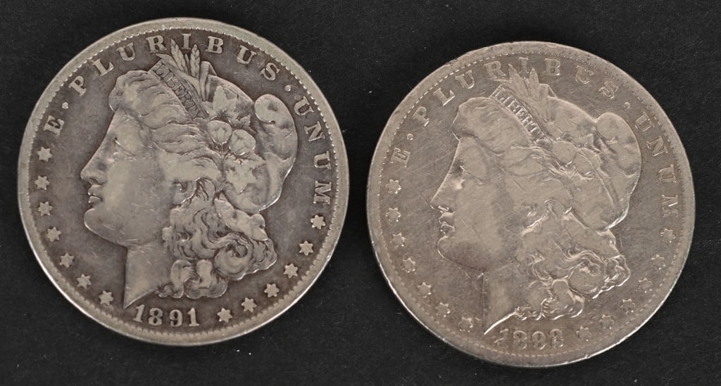 1891-CC & 1892-S MORGAN SILVER DOLLARS (1 of 2)