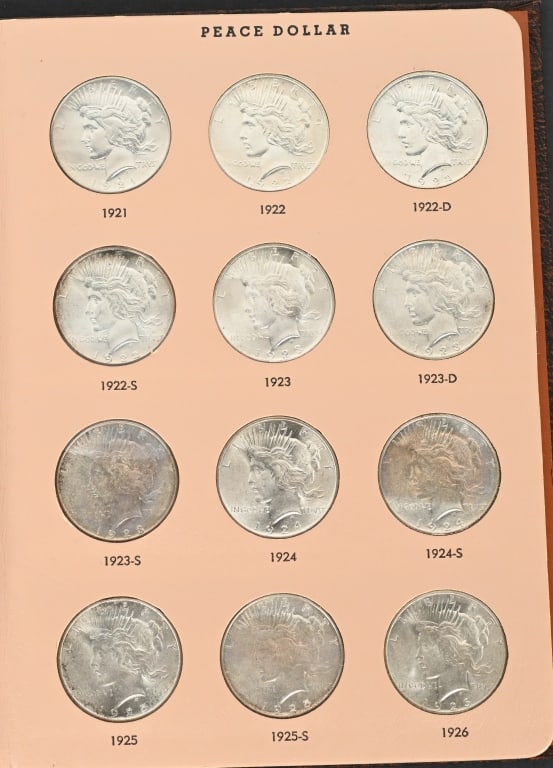 1921 - 1935 COMPLETE SET PEACE SILVER DOLLARS (1 of 7)