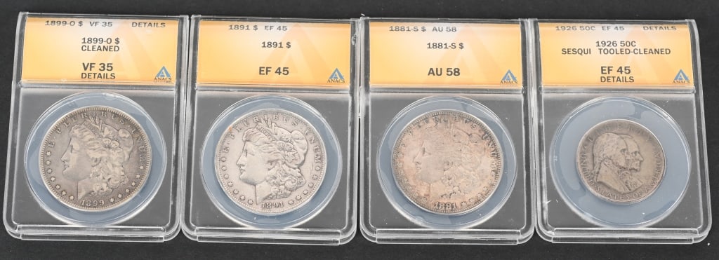 SILVER COIN LOT 3- MORGANS & 1926 HALF, GRADED (1 of 4)